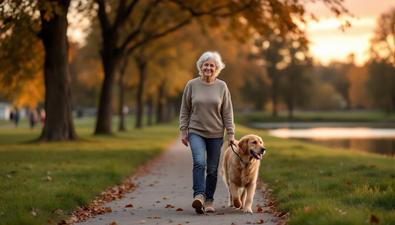 een korte avondwandeling bevordert ontspanning en helpt het lichaam zich voor te bereiden op een goede nachtrust.