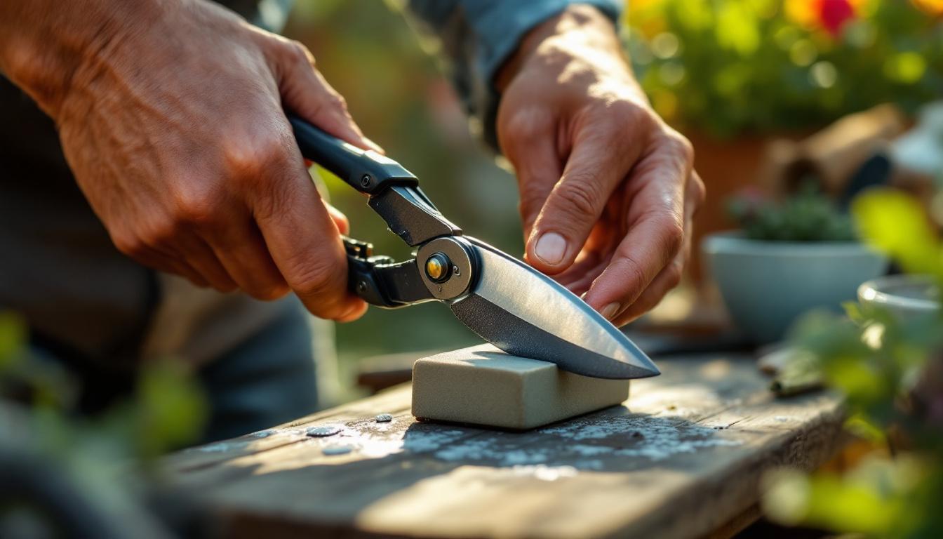 maak je tuinsnoeischaar snel en eenvoudig weer vlijmscherp zonder speciaal gereedschap met deze handige methode.