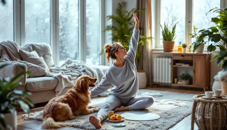 ontdek slimme tips om 30 minuten wandelen te vervangen en actief te blijven tijdens de winter, zelfs met weinig beweging.