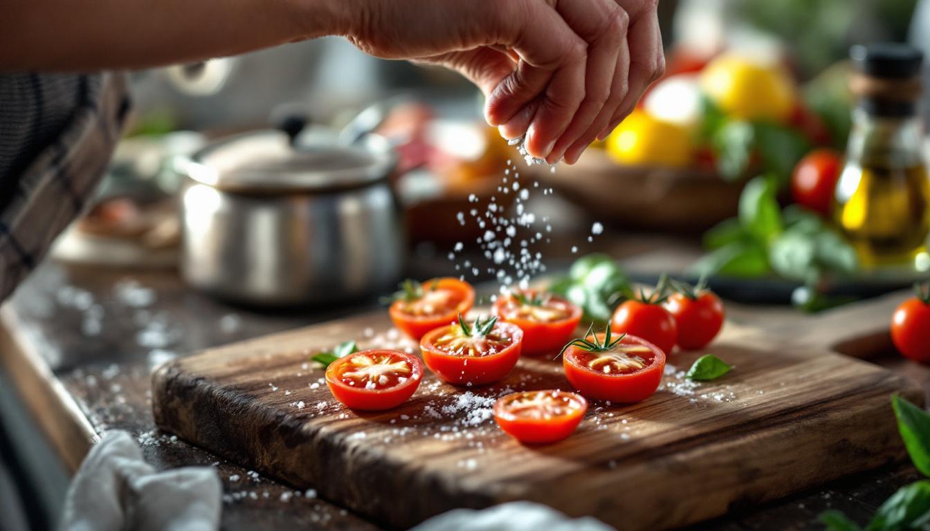 ontdek waarom het beter is om tomaten pas aan het einde te zouten voor een intensere en vollere smaak.