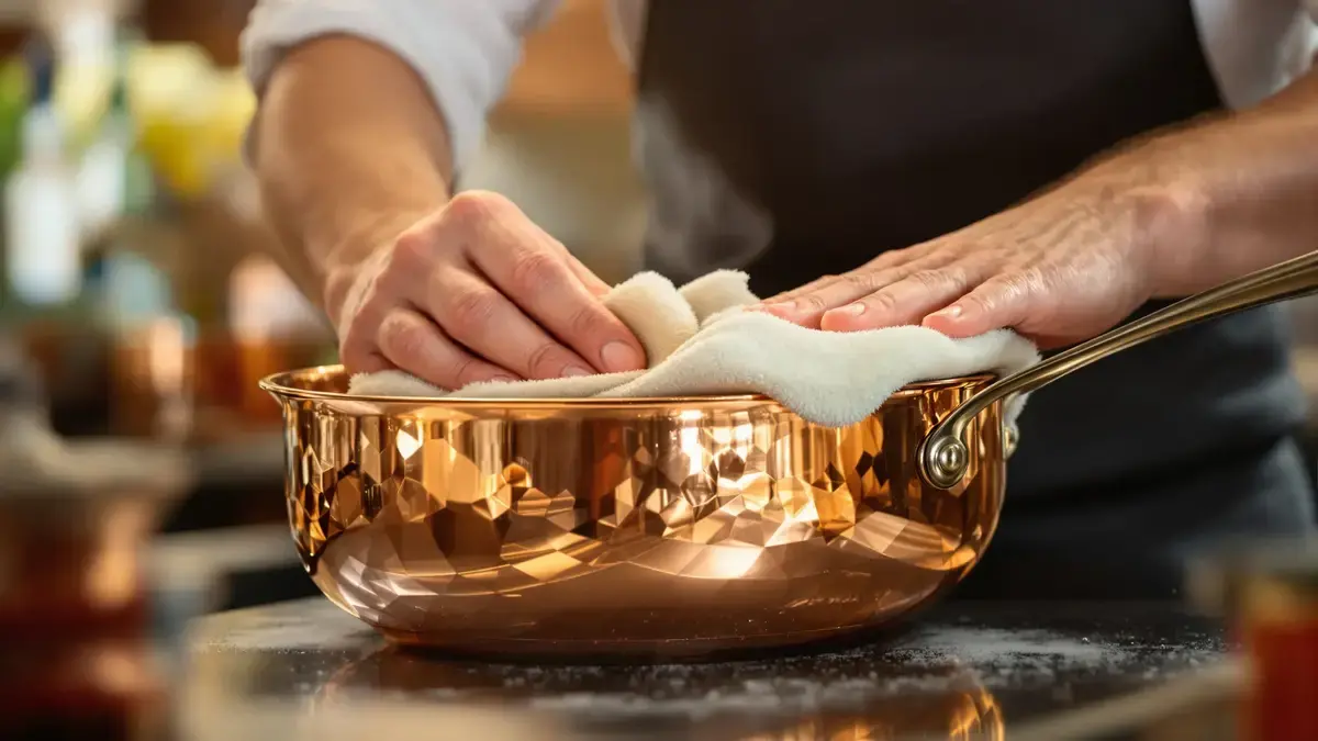 Dit gebaar dat chef-koks gebruiken laat koper glanzen zonder het te beschadigen