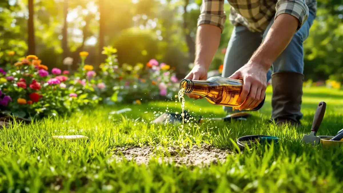 Dichter gazon: waarom sommige tuinliefhebbers bier op de grond gieten