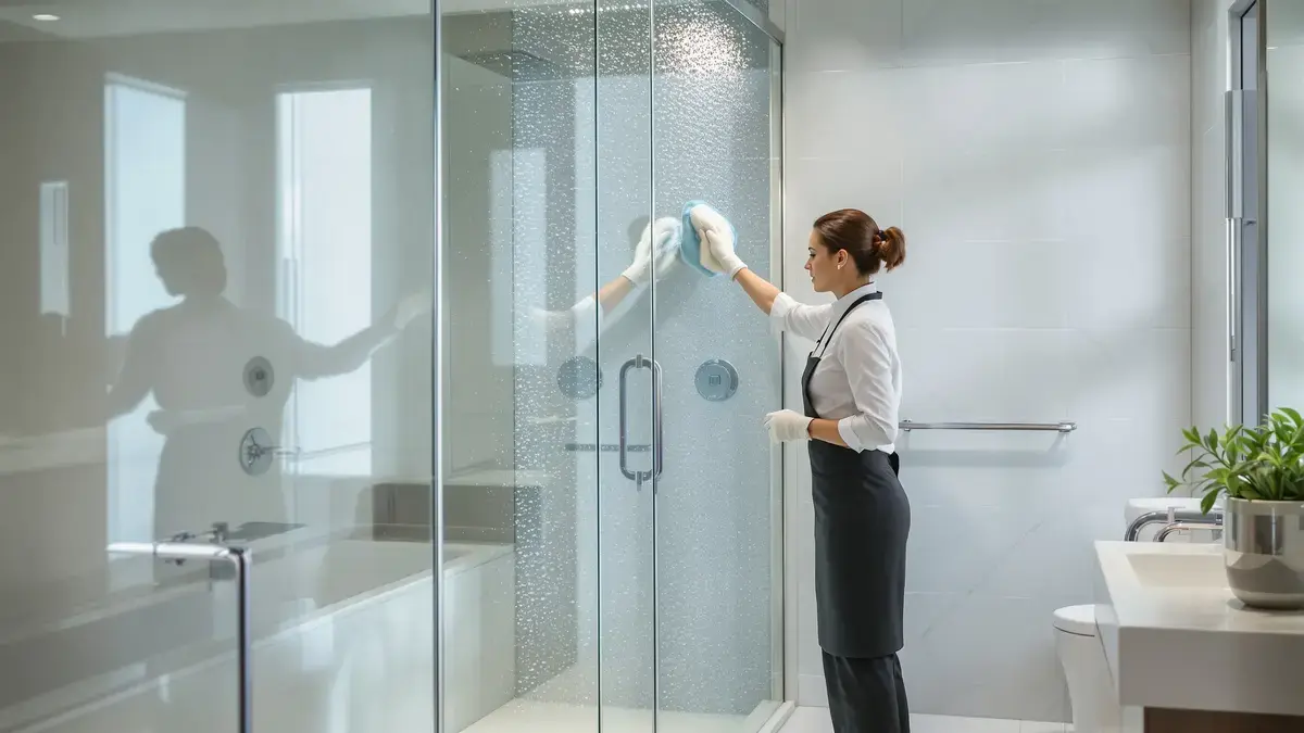 In luxe hotels zorgt dit trucje ervoor dat de douchewanden langer schoon blijven