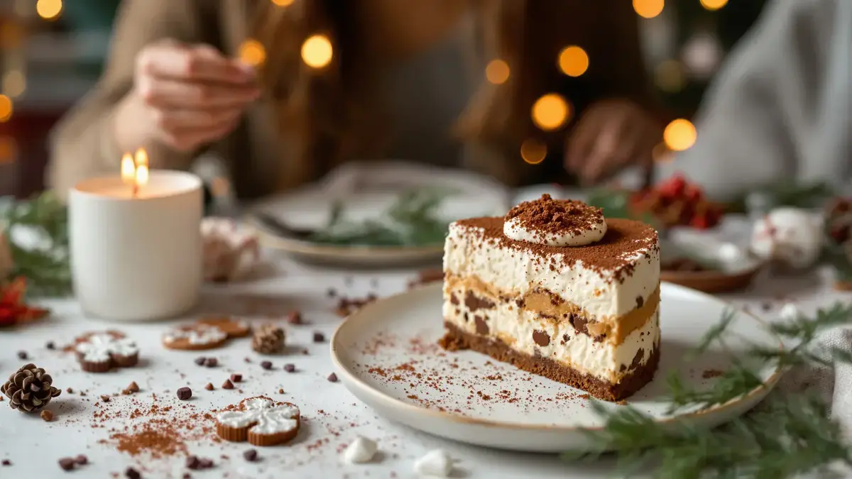 Deze niet-gebakken tiramisu overtuigt door zijn eenvoud en visuele uitstraling tijdens de feestdagen