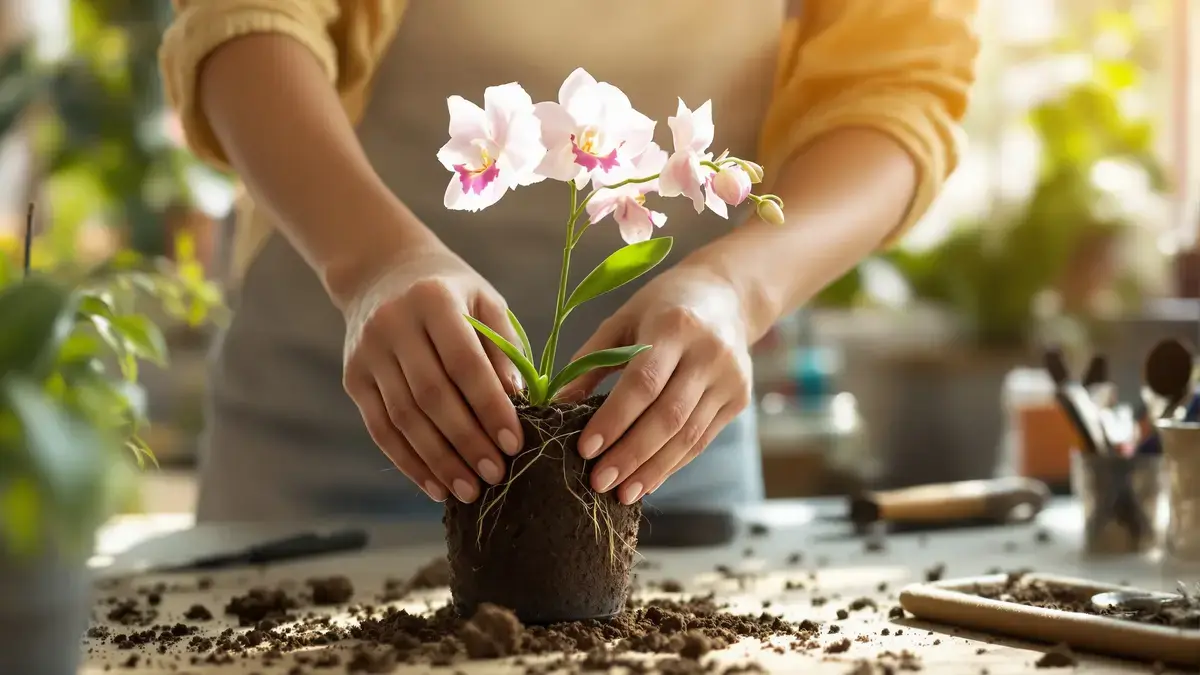 Het verpotten van een orchidee na december verstoort de bloei, bevestigen deskundigen