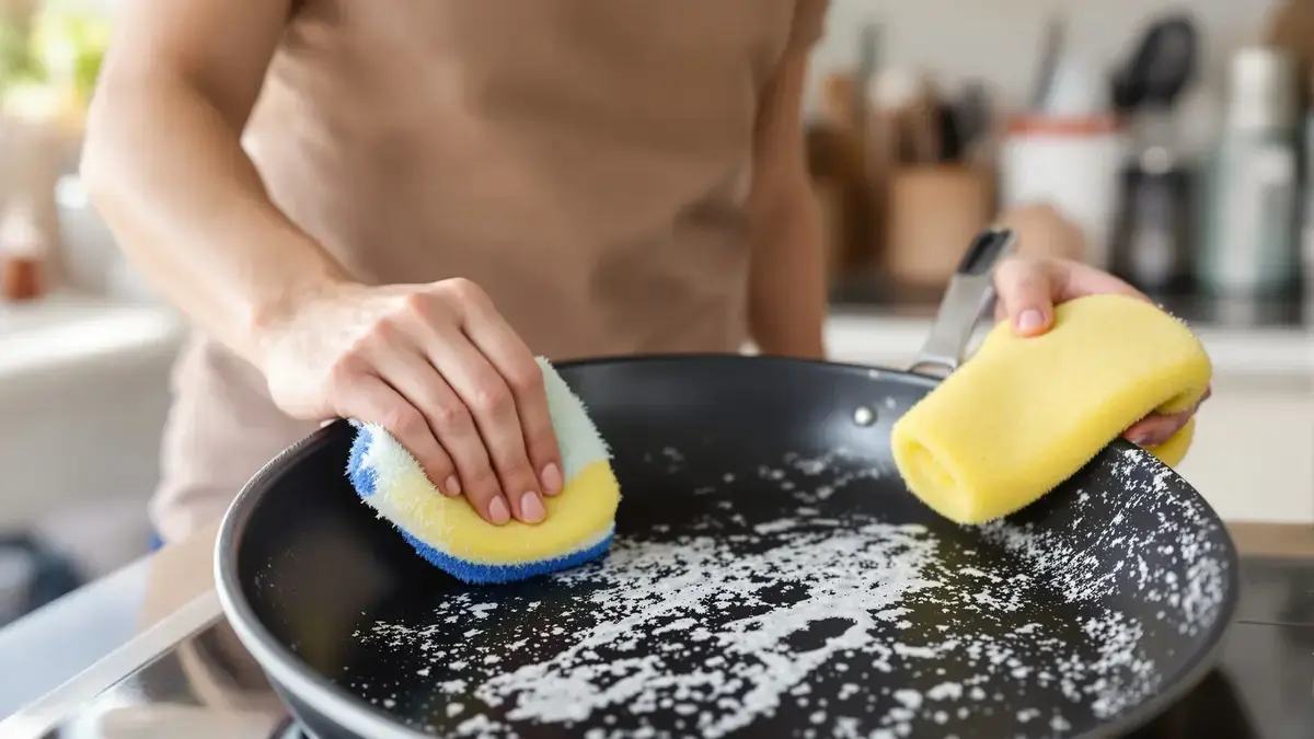 Deze te schurende spons beschadigt een kwart van de antiaanbakpannen, volgens tests van experts