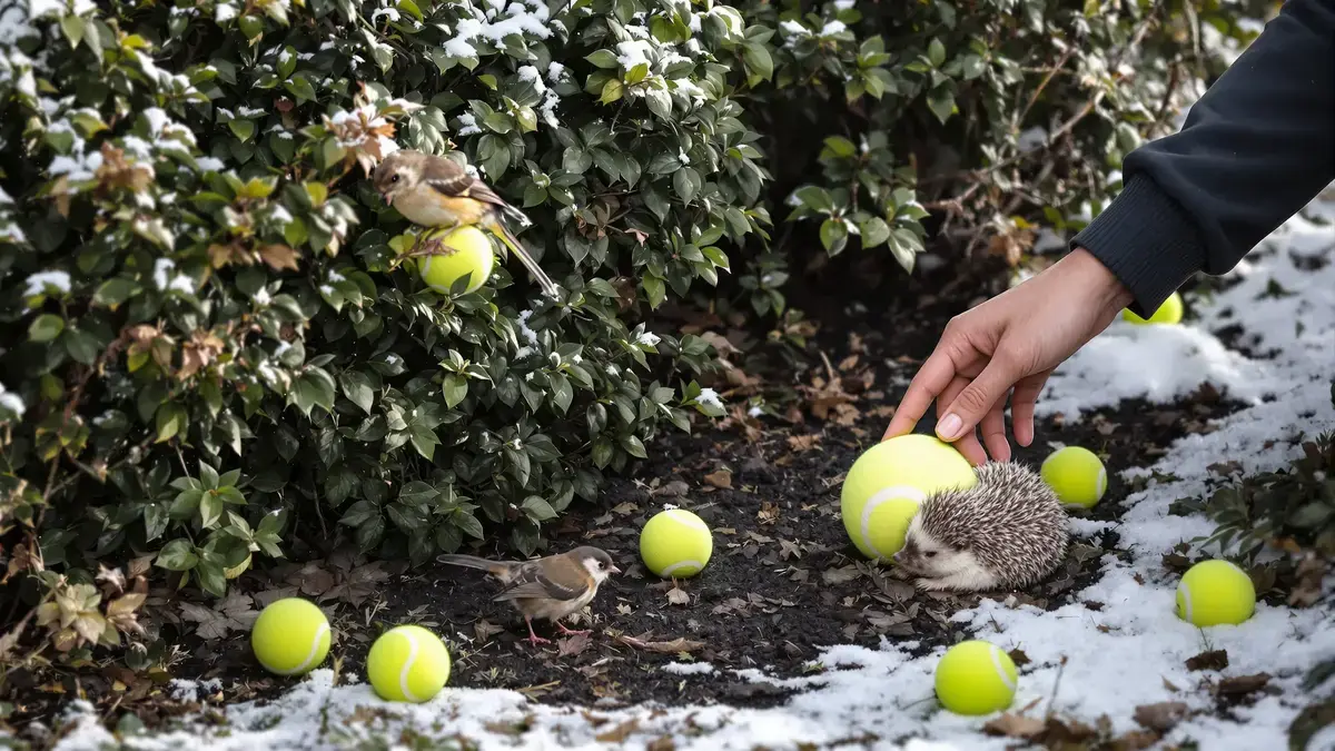 Een klein gebaar dat alles verandert: waarom tennisballen in je tuin deze winter vogels en egels kunnen redden