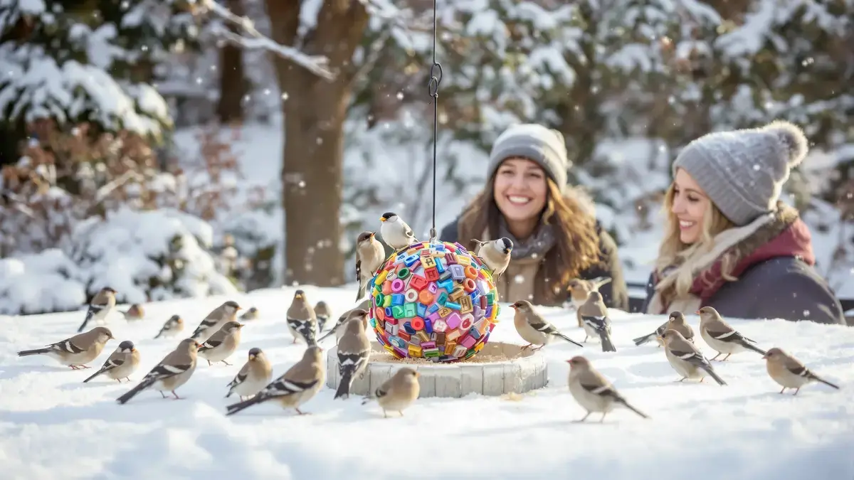 In de winter verandert dit eenvoudige gebaar met een simpele bal je tuin in een vogelparadijs