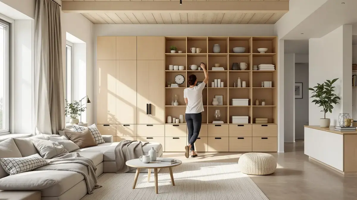Geadopteerd in de Noordse landen, maakt deze nieuwe Scandinavische opbergmethode interieurs lichter en vloeiender