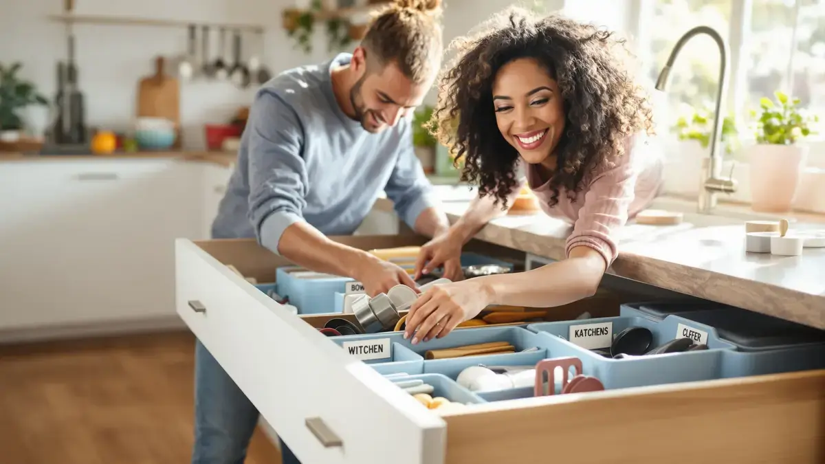 Deze eenvoudige methode om je keukenlades te organiseren bespaart kostbare tijd