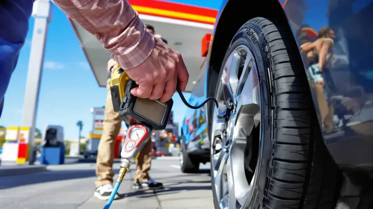 Een snelle controle van de bandenspanning kan het brandstofverbruik verminderen zonder extra inspanning