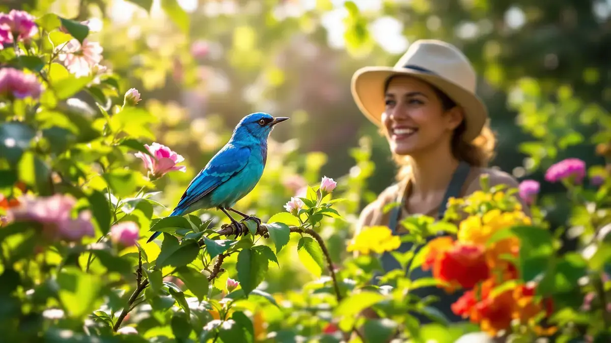 In de tuin houdt een vogel met blauwe vleugels plagen effectiever onder controle dan veel insecticiden